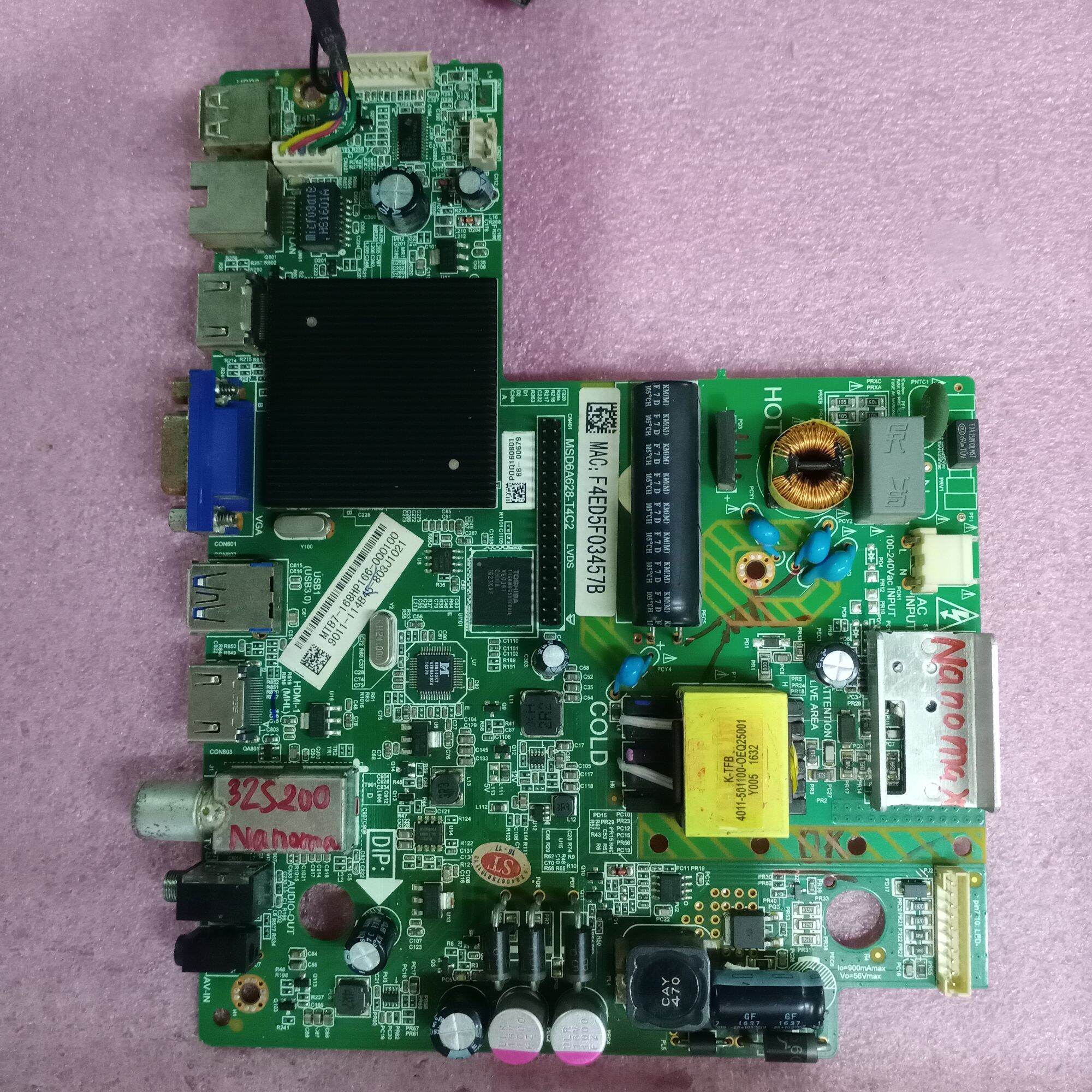 Bo mạch tivi Nanomax 32S200AR,bo xử lý, khiển chung nguồn, main chính, chủ