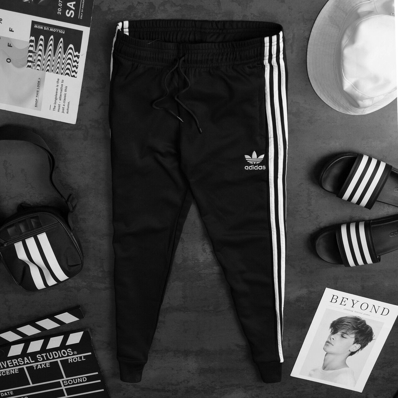 [3-5/8 Hoàn Tiền 25%]Quần jogger Adidass poly 2 da xịn full tem tag chuẩn hãng