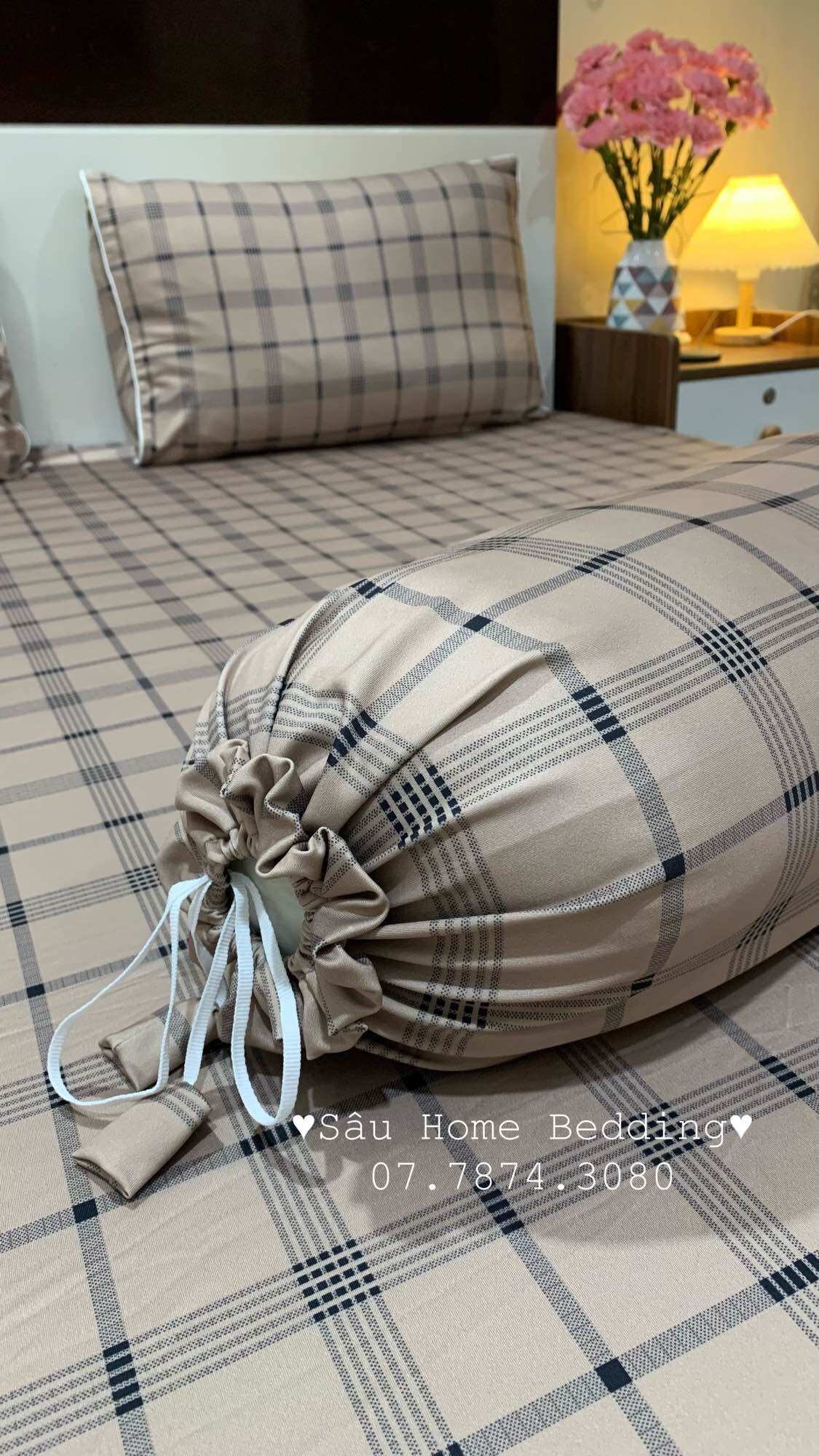 Bộ Drap thun siêu lạnh Thái Lan mẫu caro