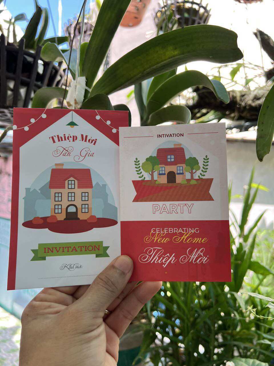 Combo 20 Thiệp Mời Tân Gia màu đỏ giá rẻ