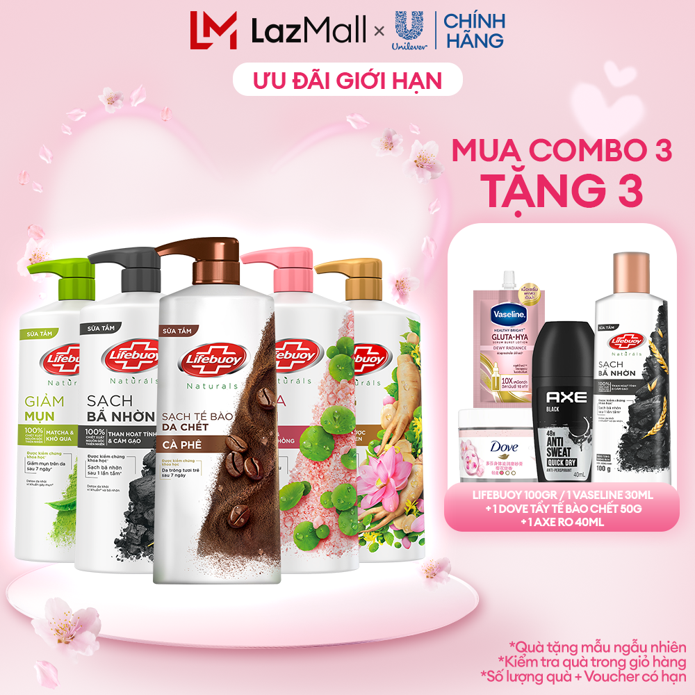 Combo Sữa tắm Lifebuoy Detox và Bảo vệ khỏi vi khuẩn 800gr (Chai) (bao bì tùy lô nhập hàng)