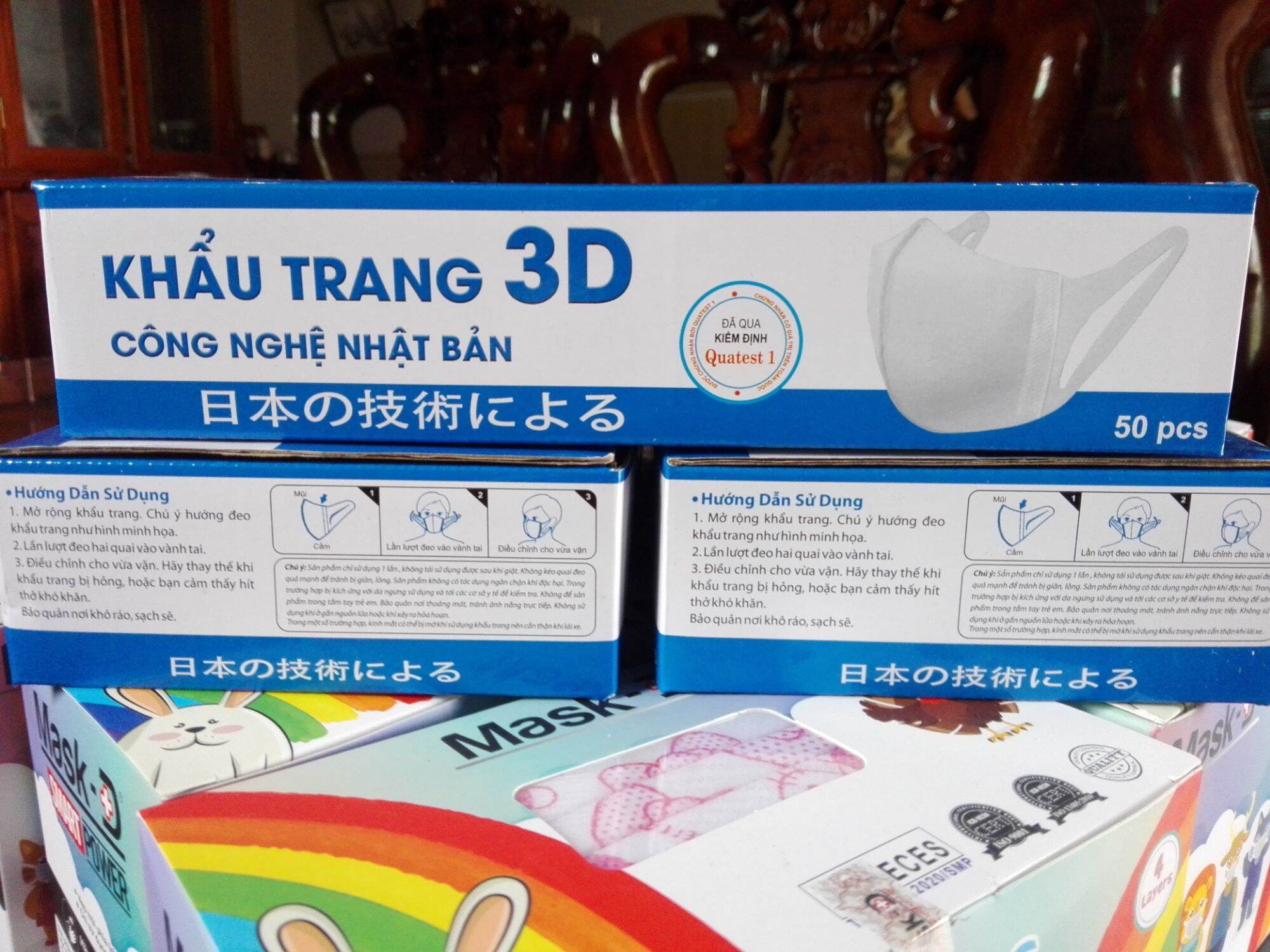 Khẩu trang 3D mask Tulips .( Hộp 50 cái)