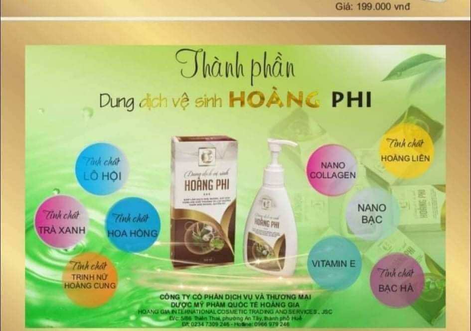 Dung dịch vệ sinh phụ nữ HOÀNG PHI