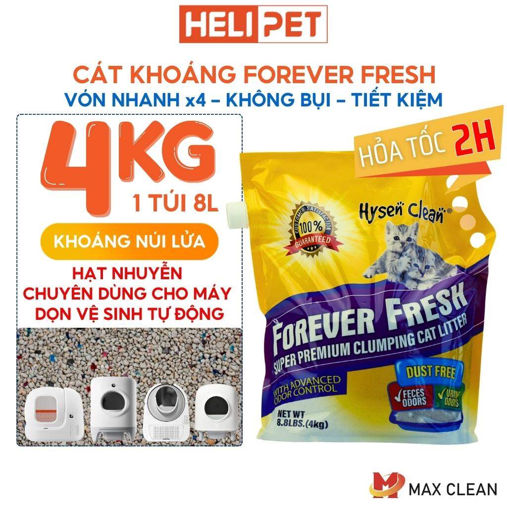 Cát mèo, cát vệ sinh cho mèo, cát khoáng 4kg max clean - helipet