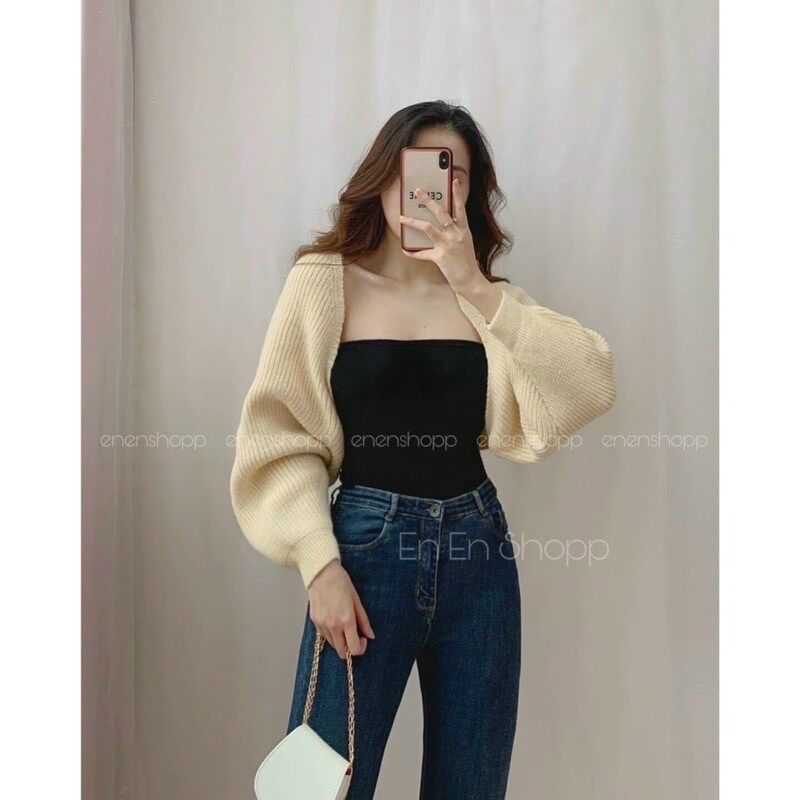 ÁO KHOÁC LEN GÂN TAY PHỒNG ĐỦ MÀU