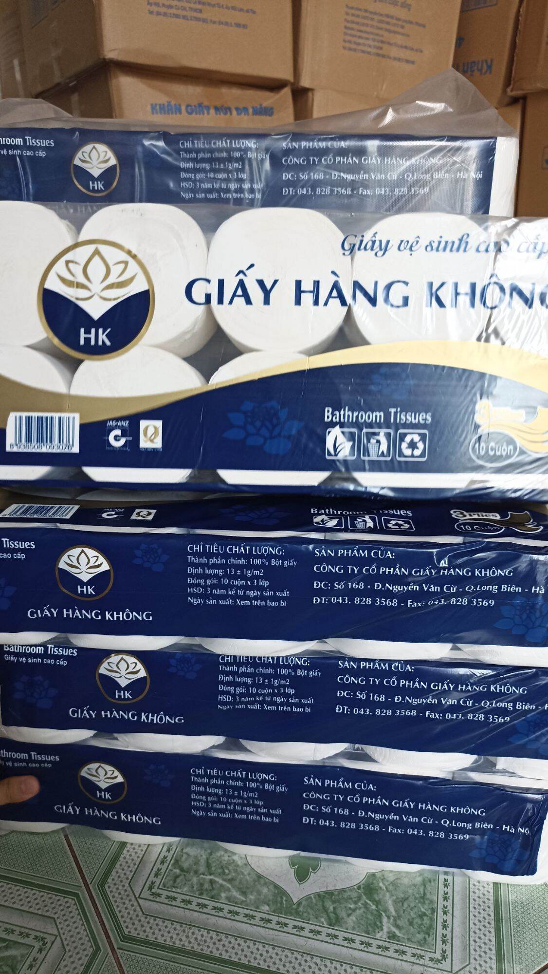 Giấy vệ sinh lốc 10 cuộn hàng không 4 lớp 1.2kg loại 1