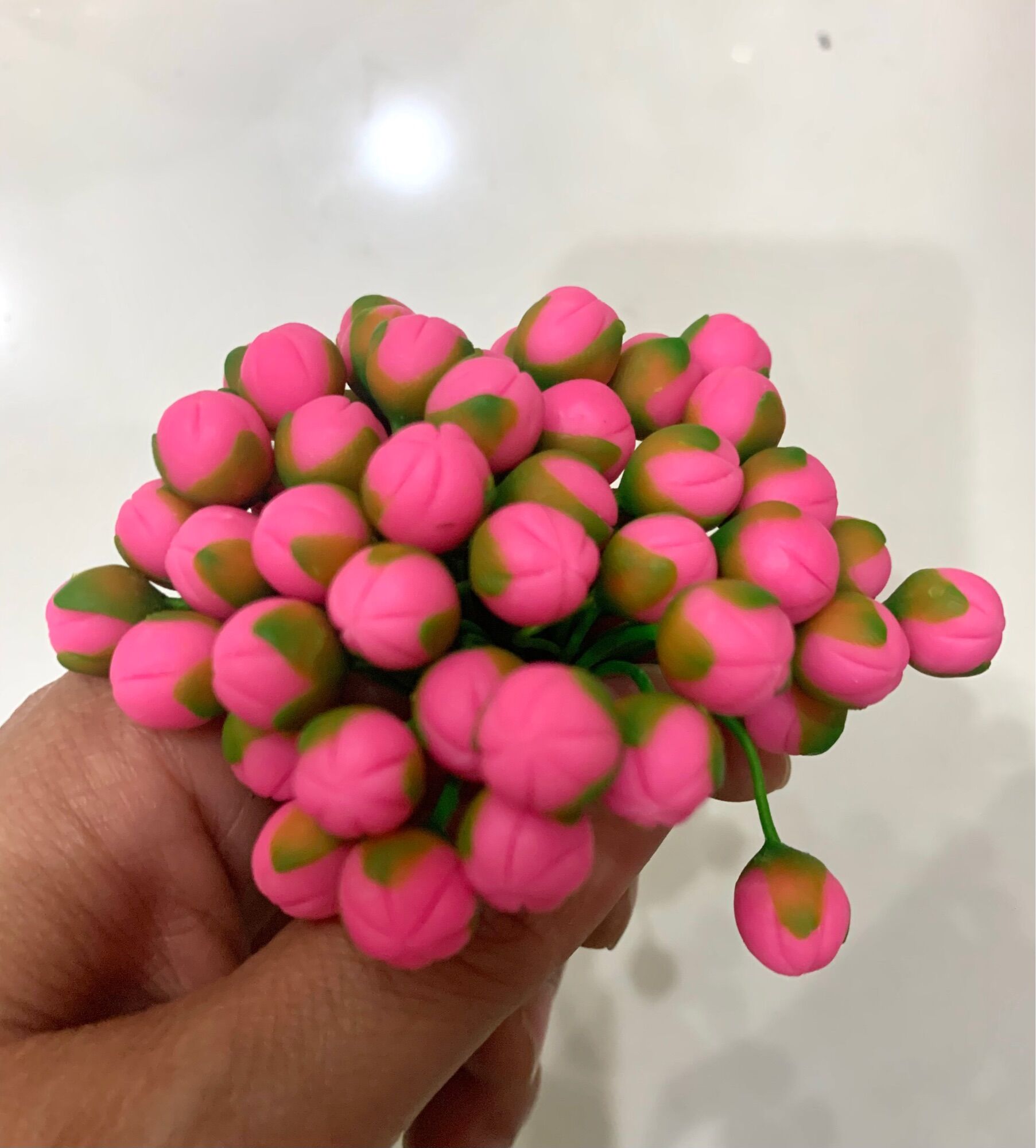 Clay Peach Buds, 1 Bundle of 50 Pieces
