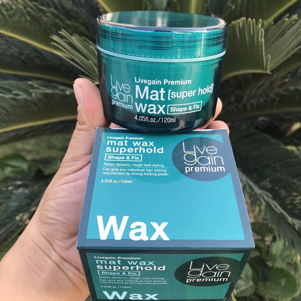 Sáp tạo kiểu độ cứng mờ LiveGain Premium Mat Wax - Super Hold 120ml