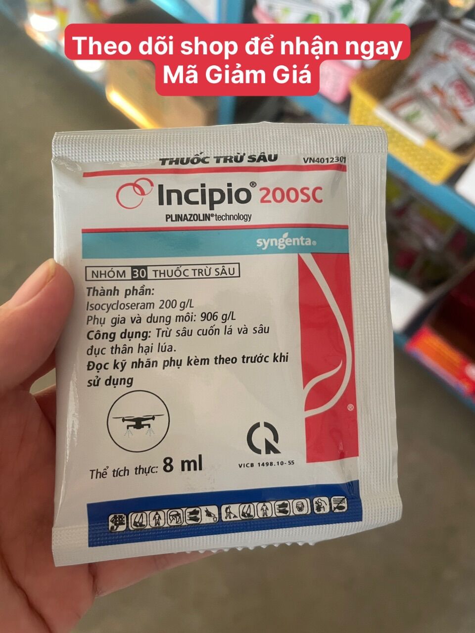 Thuốc trừ sâu incipio 200sc - diệt sâu chấn động - sản phẩm chính hãng syngenta có mã qr kiểm tra chính hãng