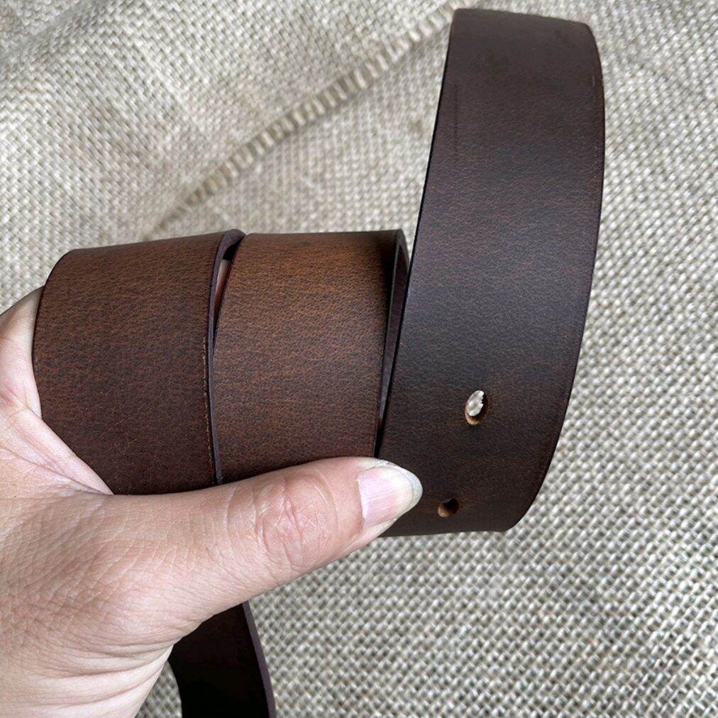 Dây Nịt Da Bò Thắt Lưng Nam Cao Cấp Da Bò Sáp Ngựa Điên Không Mặt Khóa dùng cho Mặt khoá kim 3.7cm Bảo hành 12 Tháng 100% da thật
