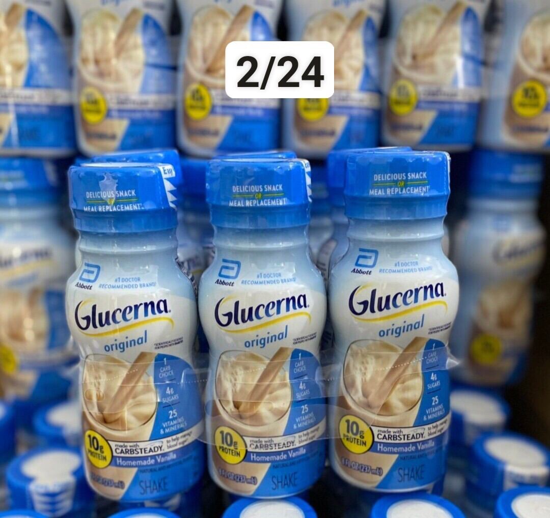 🍀🥛[HSD 02/2024] Lốc 6 chai Sữa nước cho người tiểu đường Glucerna Vanilla 237ml của Mỹ