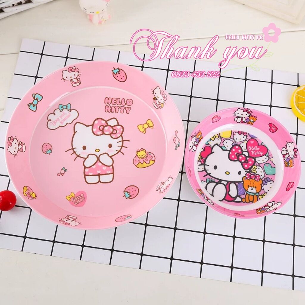 Dĩa lòng sâu Hello Kitty Doremon Doraemon