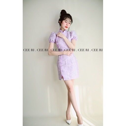 ( ẢNH THẬT - CEERI  ) Váy sườn xám gấm cao cấp