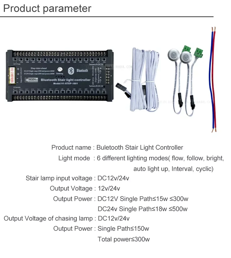 Combo đèn led cầu thang thông minh 32 kênh ( chỉ bộ điều khiển ) kết nối điện thoại FULL phụ kiện
