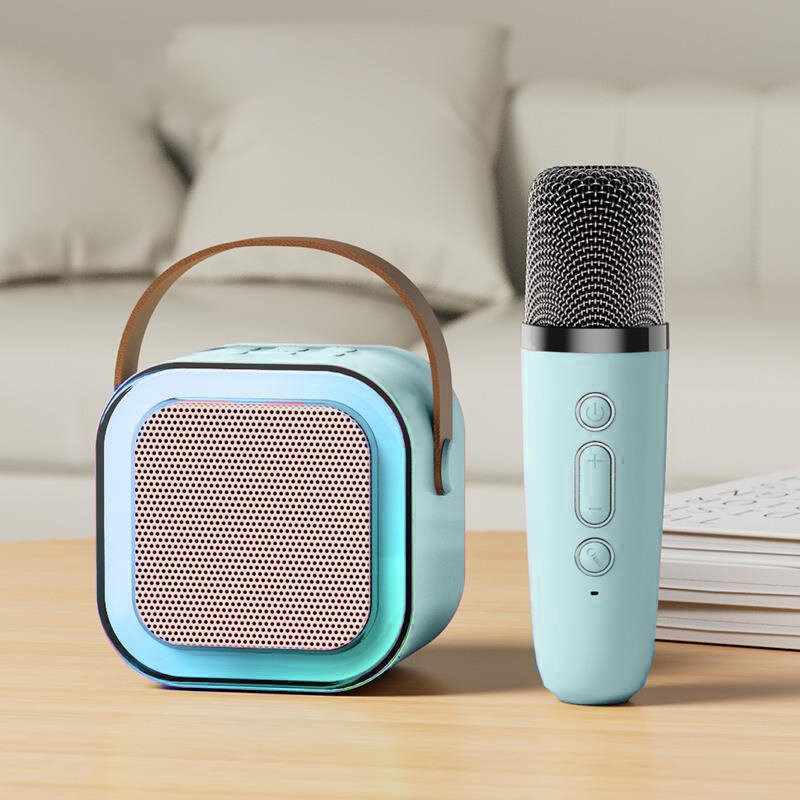 Bộ Loa Bluetooth + 2 Mic Không Dây Mini Hát Karaoke Tại Nhà K12 Có Thể Thay Đổi Giọng Dễ Sử Dụng