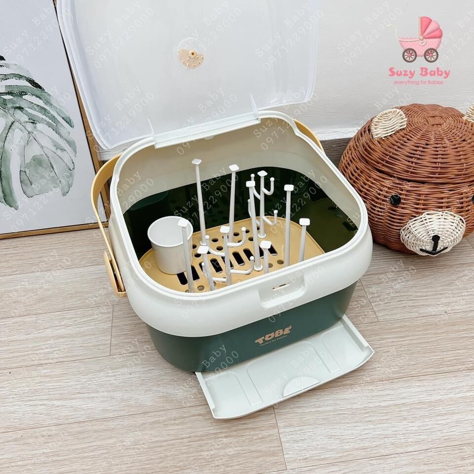 Khay úp bình sữa binky tobe cao cấp có nắp đậy