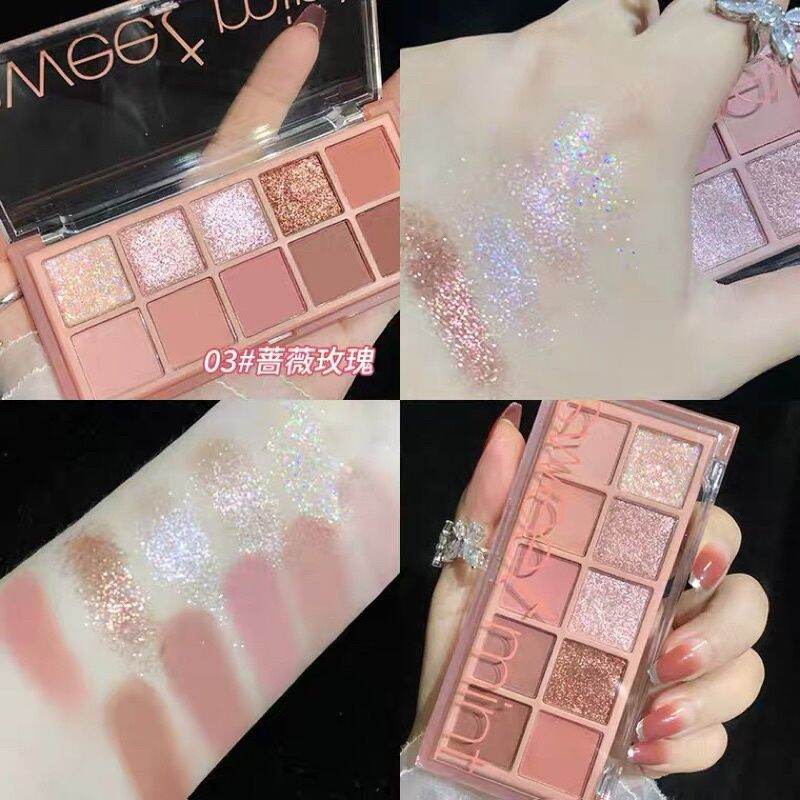 Bảng mắt 10 ô nhũ lấp lánh Sweet mint