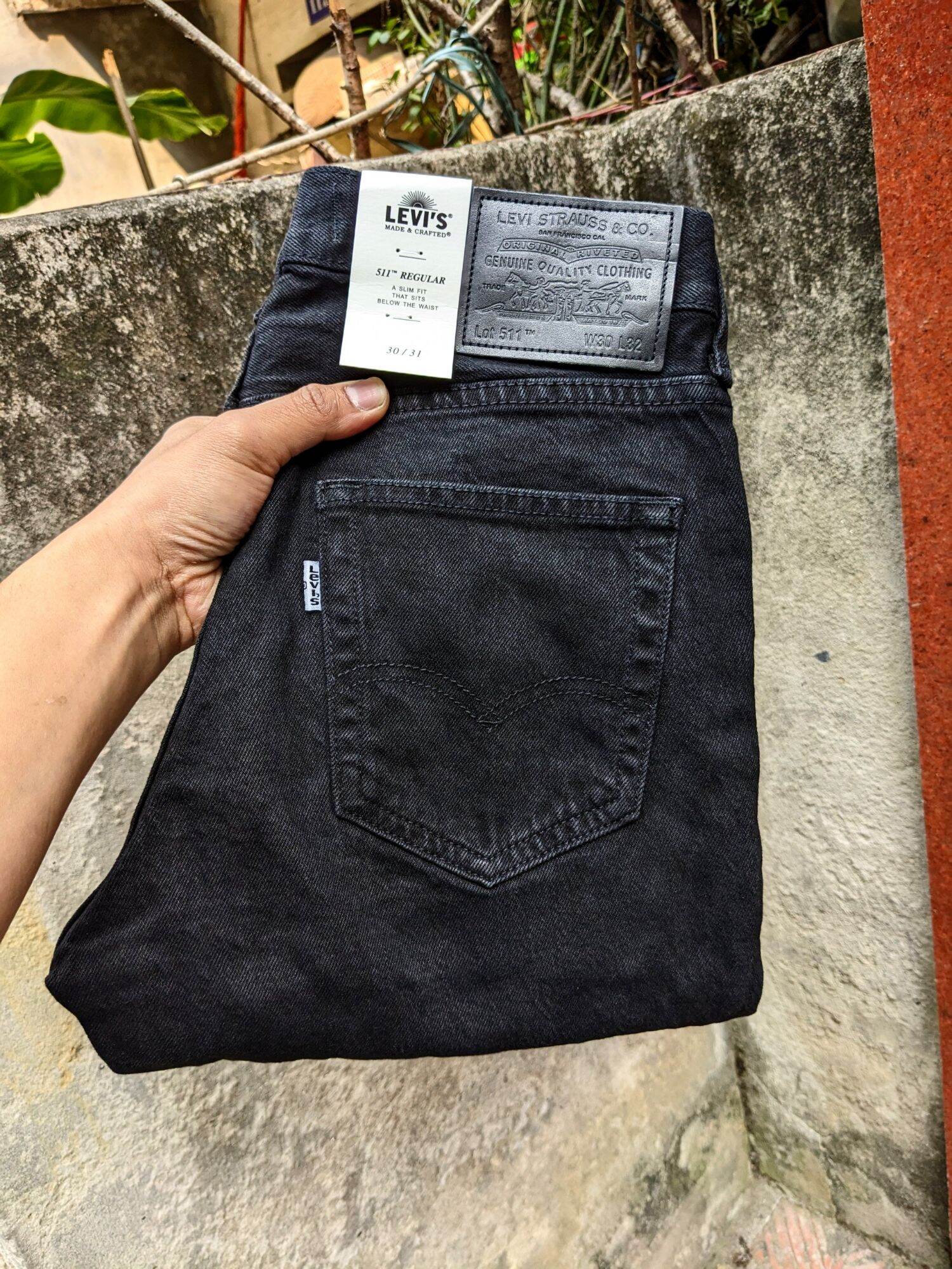 Quần jeans levis màu đen chất vải dày dặn japan dòng cao cấp cực bền màu