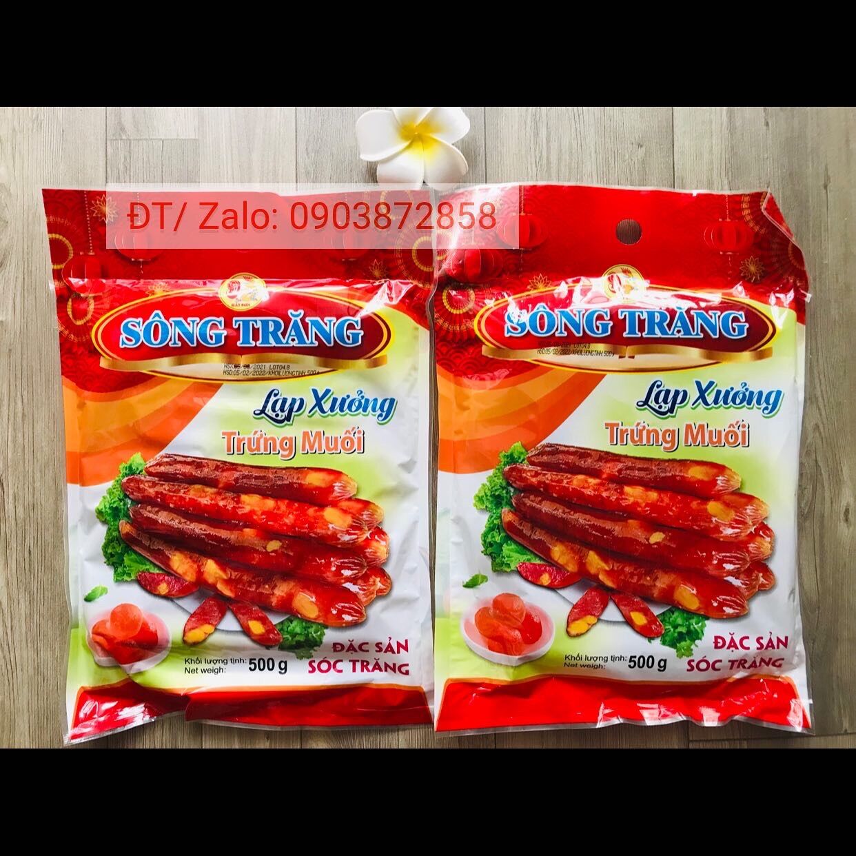 Lạp xưởng trứng muối sông trăng đặc sản sóc trăng 500 gram