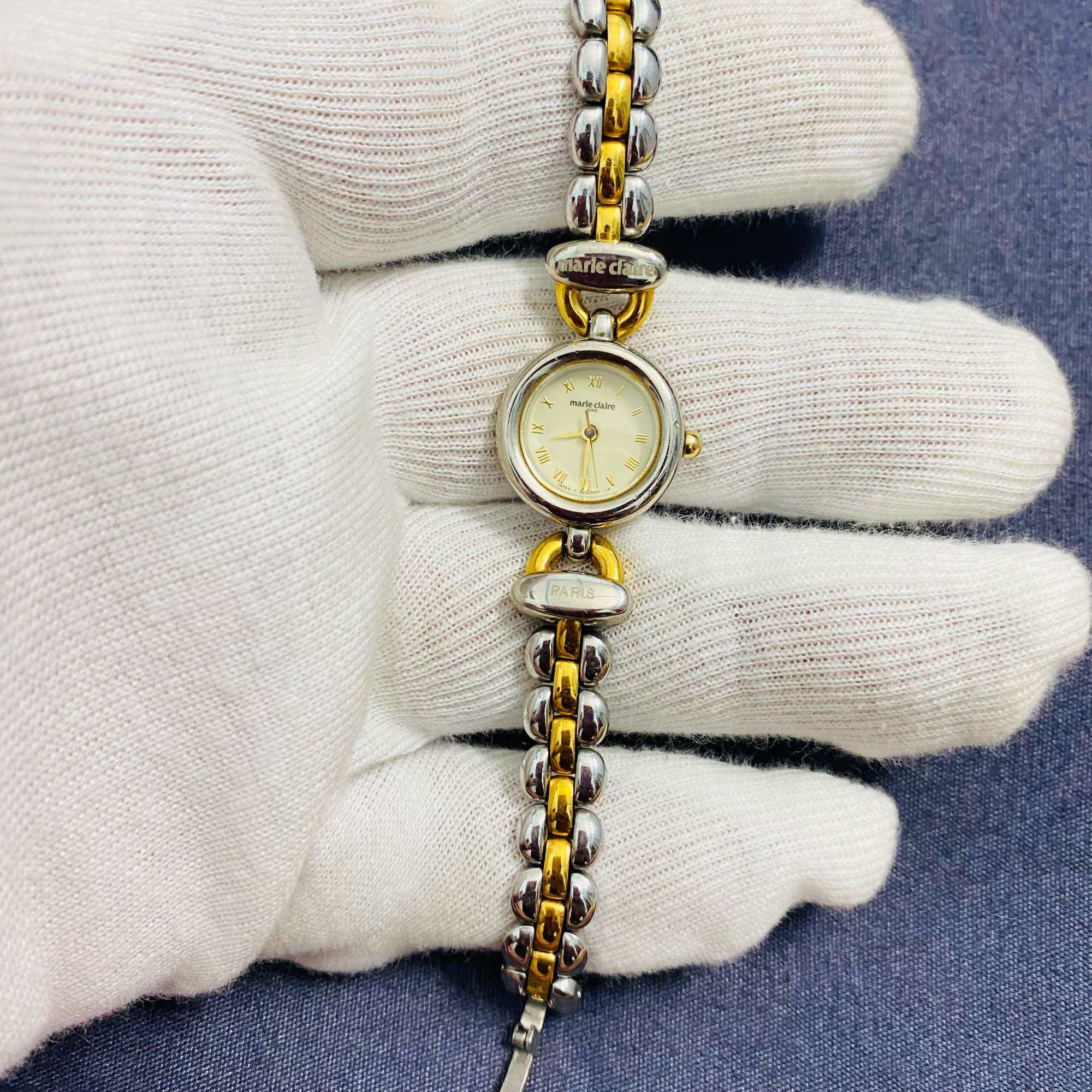 Đồng hồ nữ Marie claire , mặt size 19mm, dây tháo không rỉ, độ mới đạt 95%, cam kết hàng chính hãng