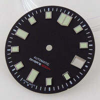 Mặt Đồng Hồ Tự Động 29mm Với Núm Vặn Ở Vị Trí 3 Giờ Mặt Đen Cửa Sổ Hiển Thị Ngày Phụ Kiện Phát Quang Dành Cho Bộ Máy Miyota8215 ETA2824 PT5000