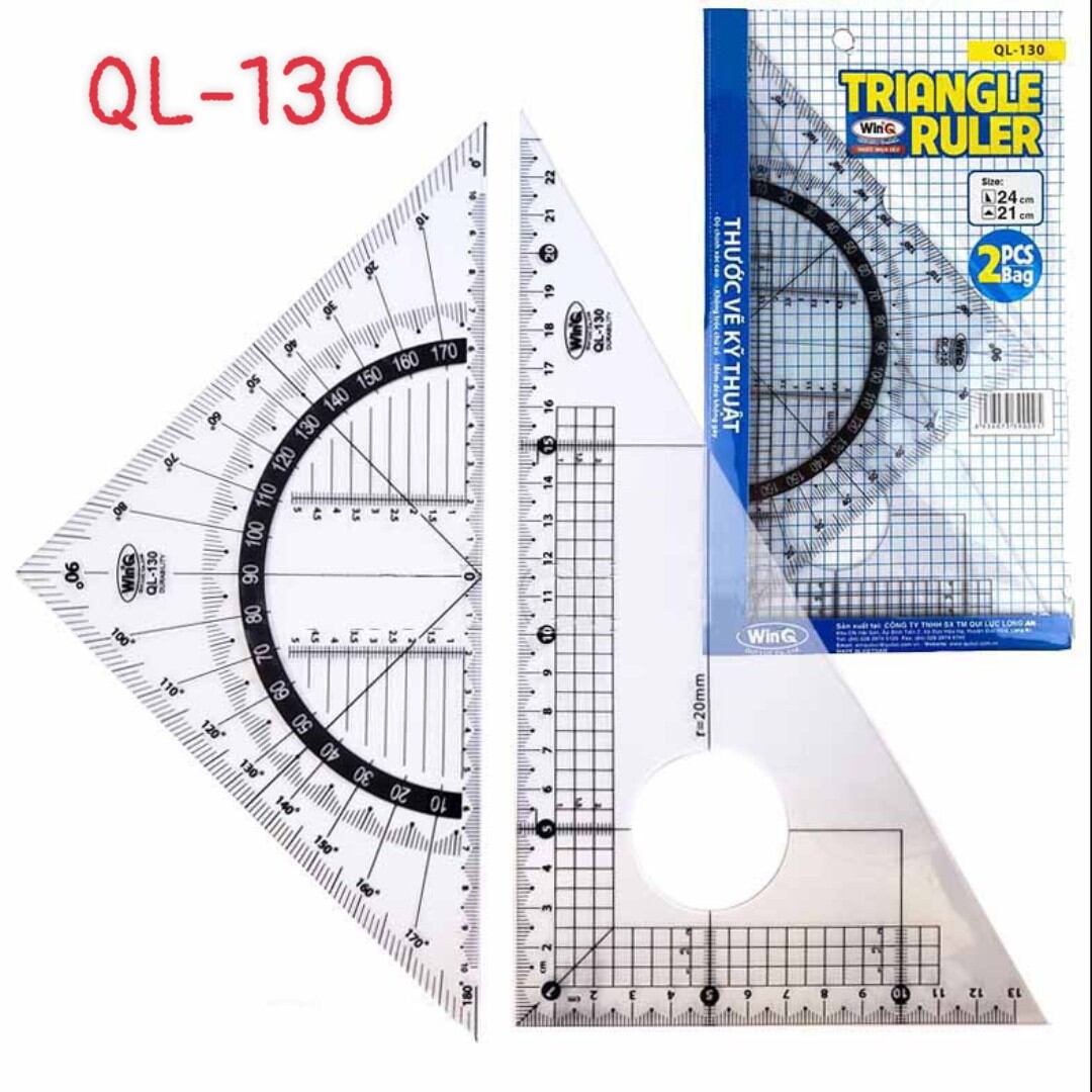 (Combo 2 Bộ)  thước kẻ Eke lớn WinQ (QL-130)