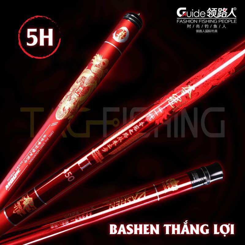 Cần câu tay guide bashen thắng lợi đỏ 5h- cần câu đơn, cần câu đài chuyên đánh tổng hợp, hàng chính hãng kèm bảo hành
