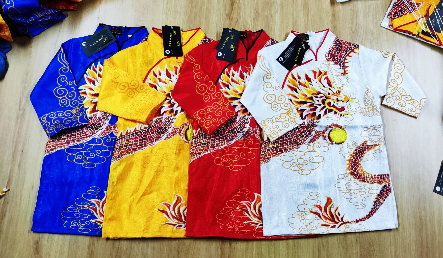 Modernized Ao Dai with Brocade Fabric from Thong Hai