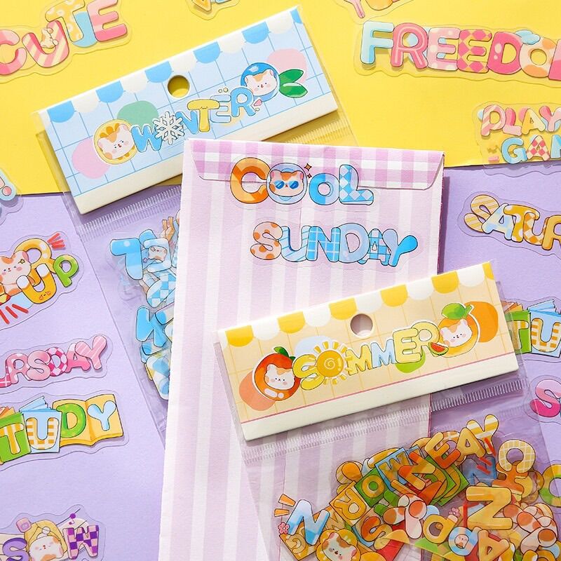 Túi 45 sticker chữ siêu xinh