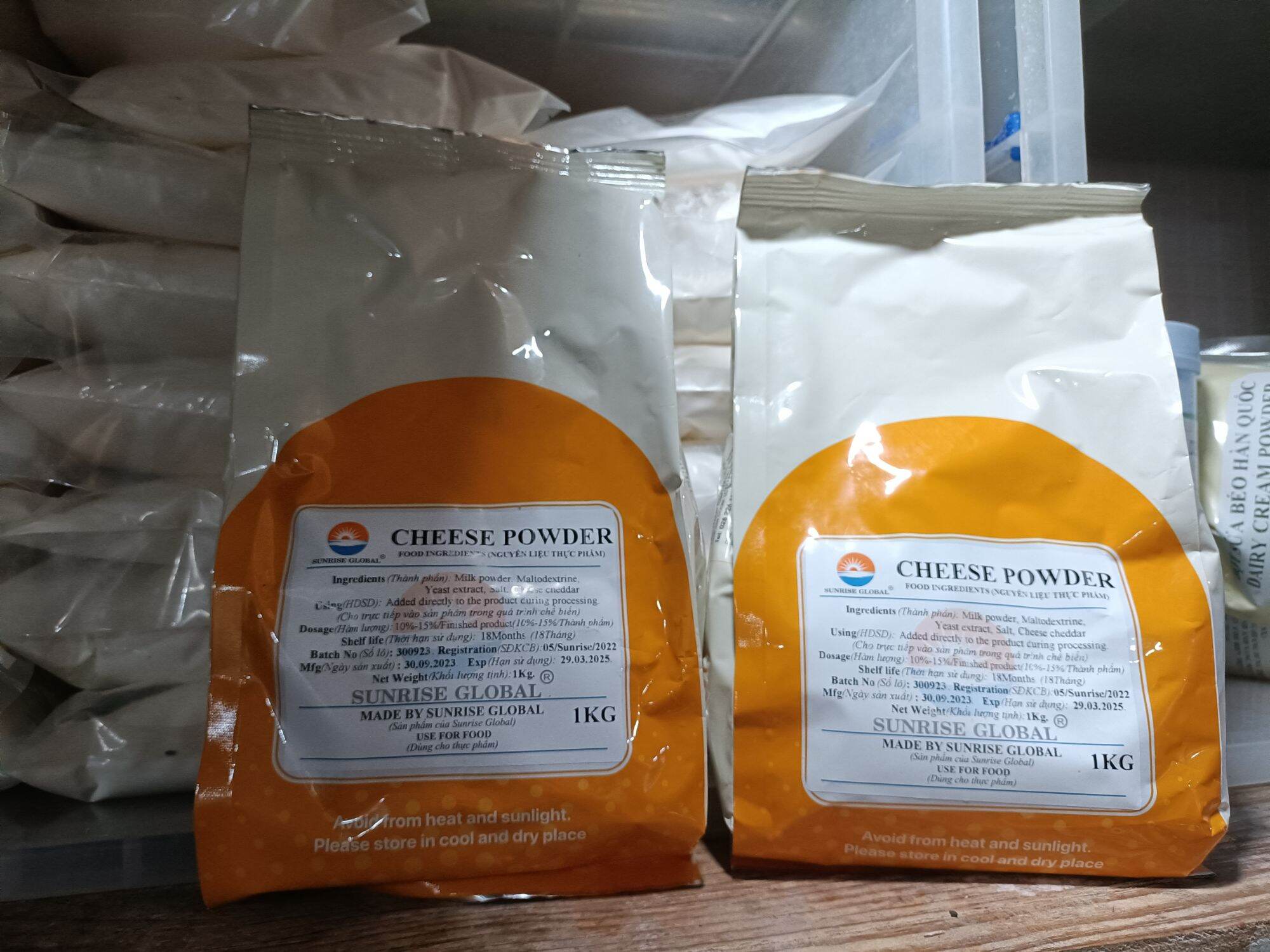 BỘT PHÔ MAI CAM SUNRISE GLOBAL (CHEESE POWDER)  GÓI 1KG