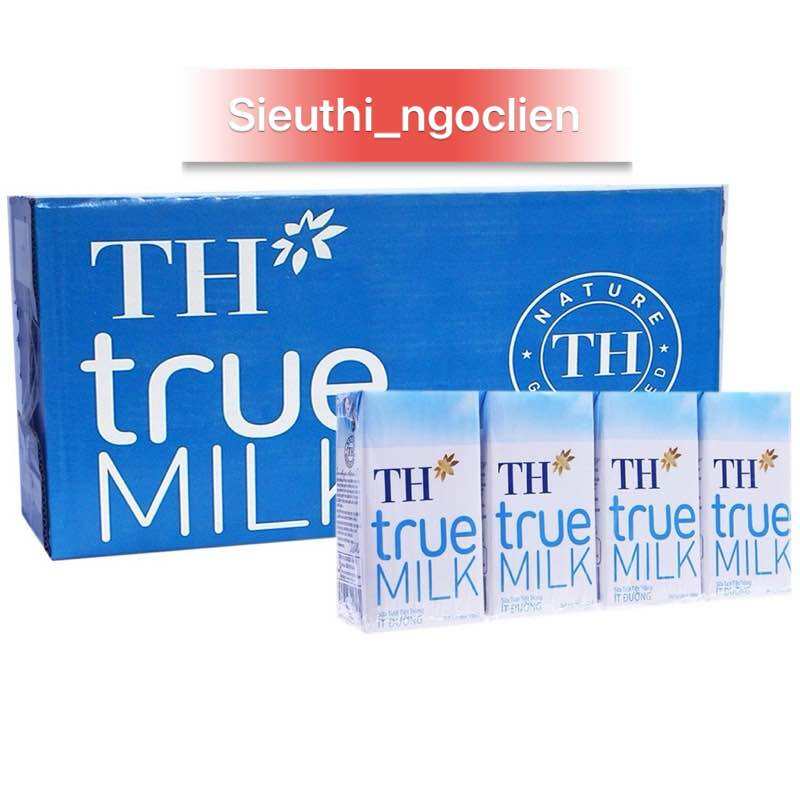 1 Thùng Sữa Tươi TH True Milk 48 hộp x 110ml Ít Đường Có Đường
