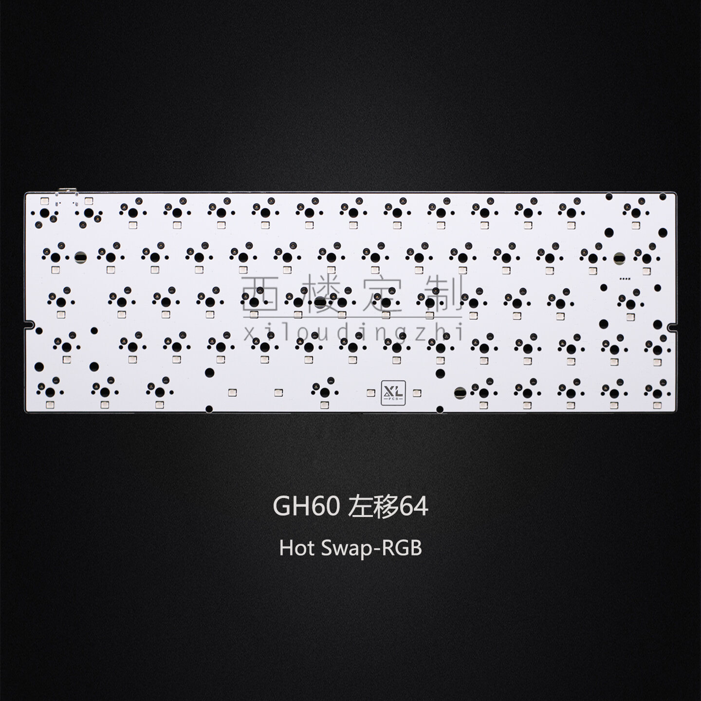 GH60 Custom PCB RGB Hot Swap Left Shift 64 Dưới Ánh Sáng Đáy Wooting Tùy Chỉnh via Chuyển Khoá 1K Tố