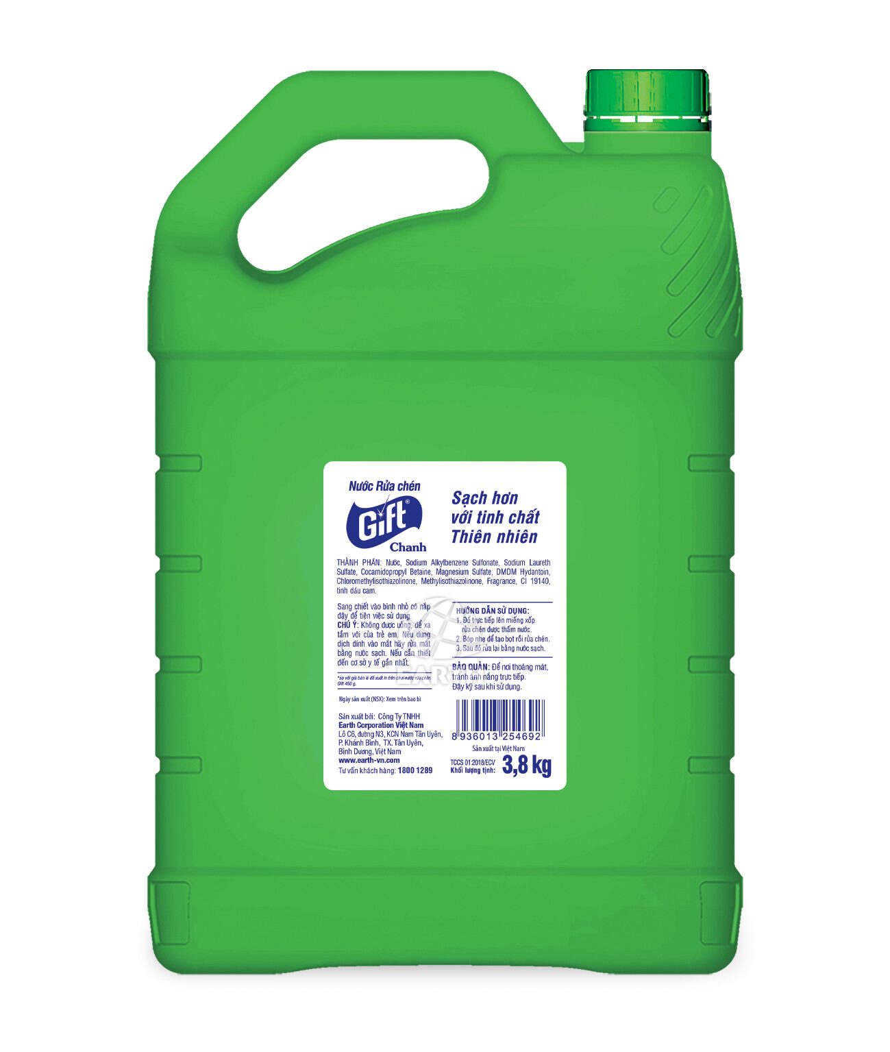 nước rửa chén GIFT can 3kg8 và chai 800g