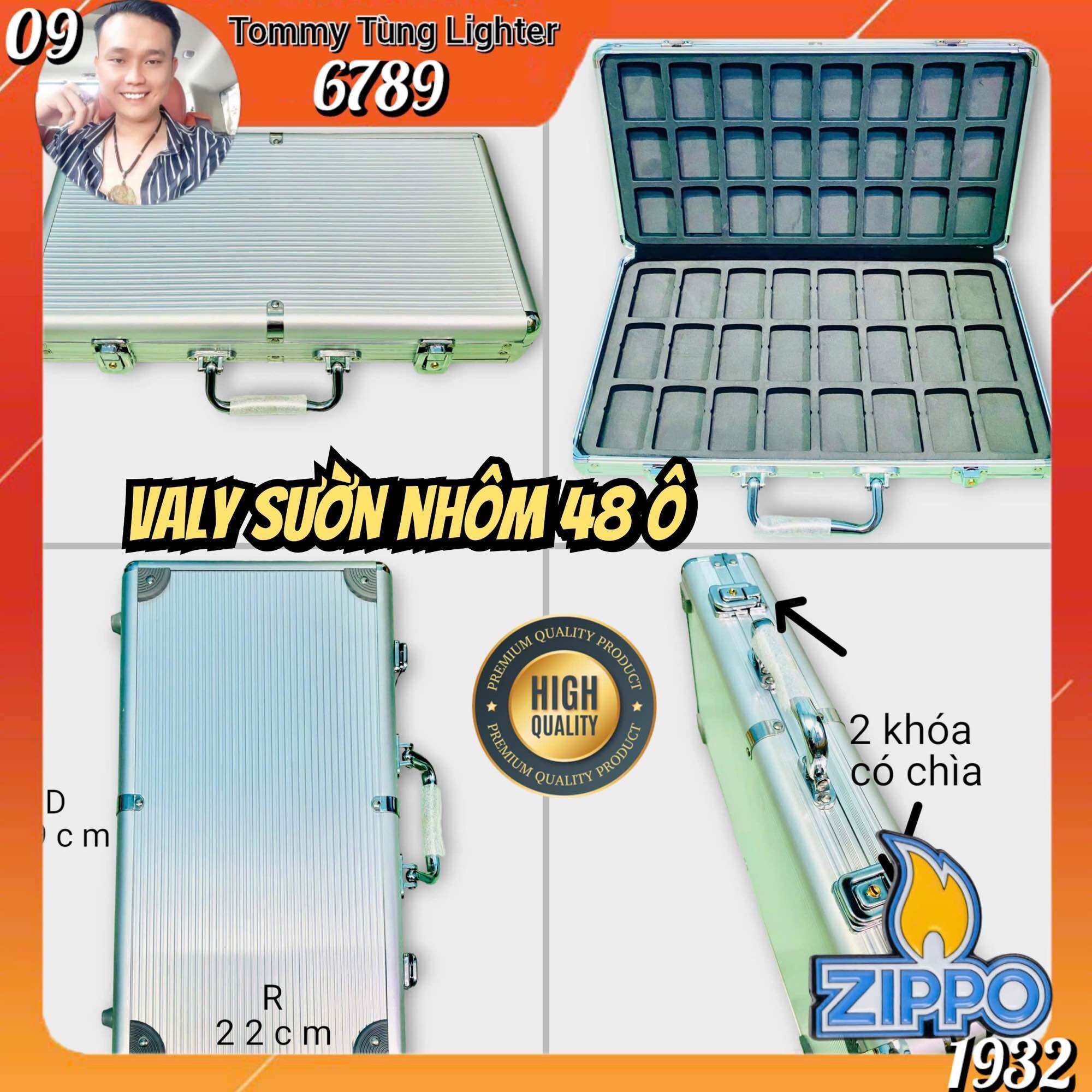 Valy nhôm đựng 48 chiếc Zippo