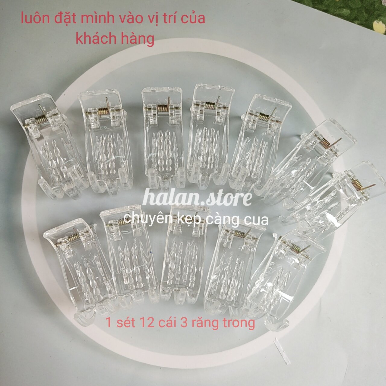 Kẹp càng cua 3 răng,sét kẹp càng cua 3 răng trong,đen,nhiều màu 1 2 cái