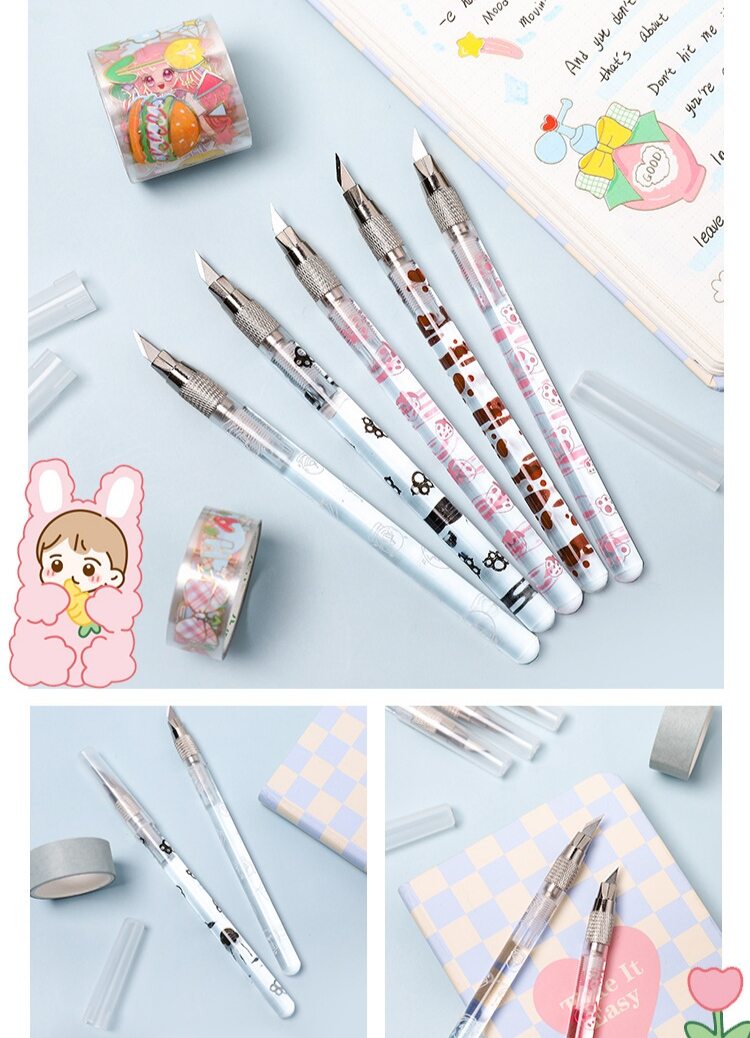 Bút dao unboxing , rọc cắt giấy , washi , sticker