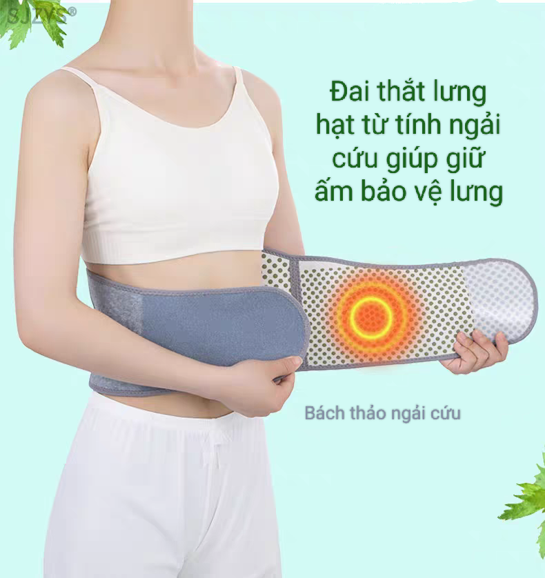 Đai thắt lưng ngải cứu giữ ấm giảm đau lưng, ấm bụng