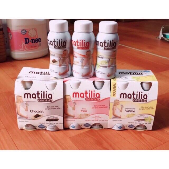 1 lốc sữa bầu matilia pháp 4 chai x 200ml