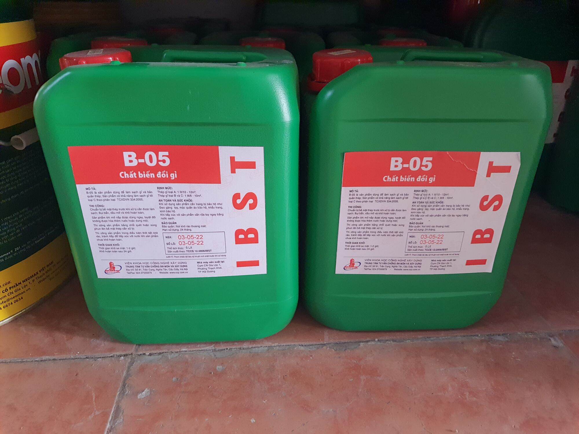 Hóa chất tẩy gỉ sắt thép b05 - can 5l