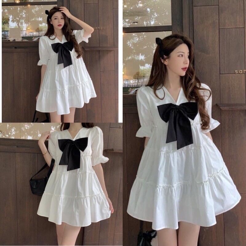 Đầm trắng baby doll xinh iu