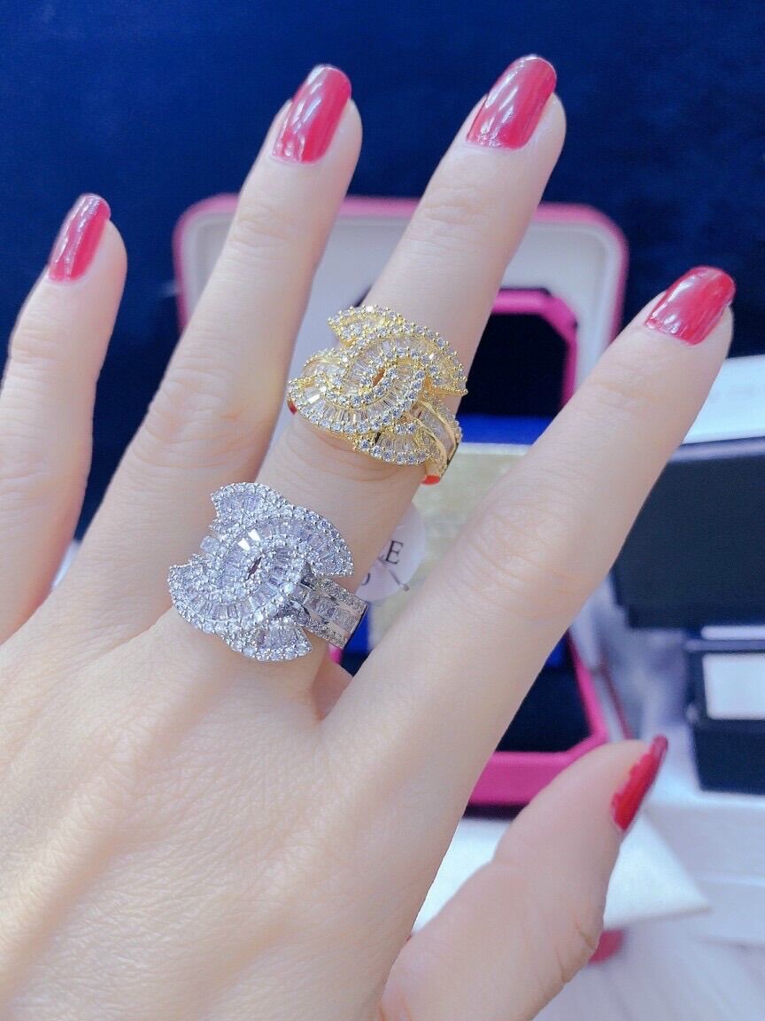 Nhẫn nữ kiểu CN mạ vàng 18k mạ bạch kim mẫu mới về