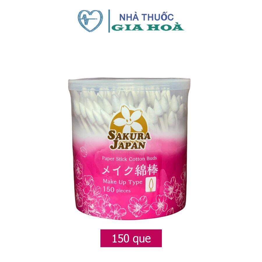 Tăm bông kháng khuẩn Sakura Trang điểm (1 đầu xoắn 1 đầu nhọn)