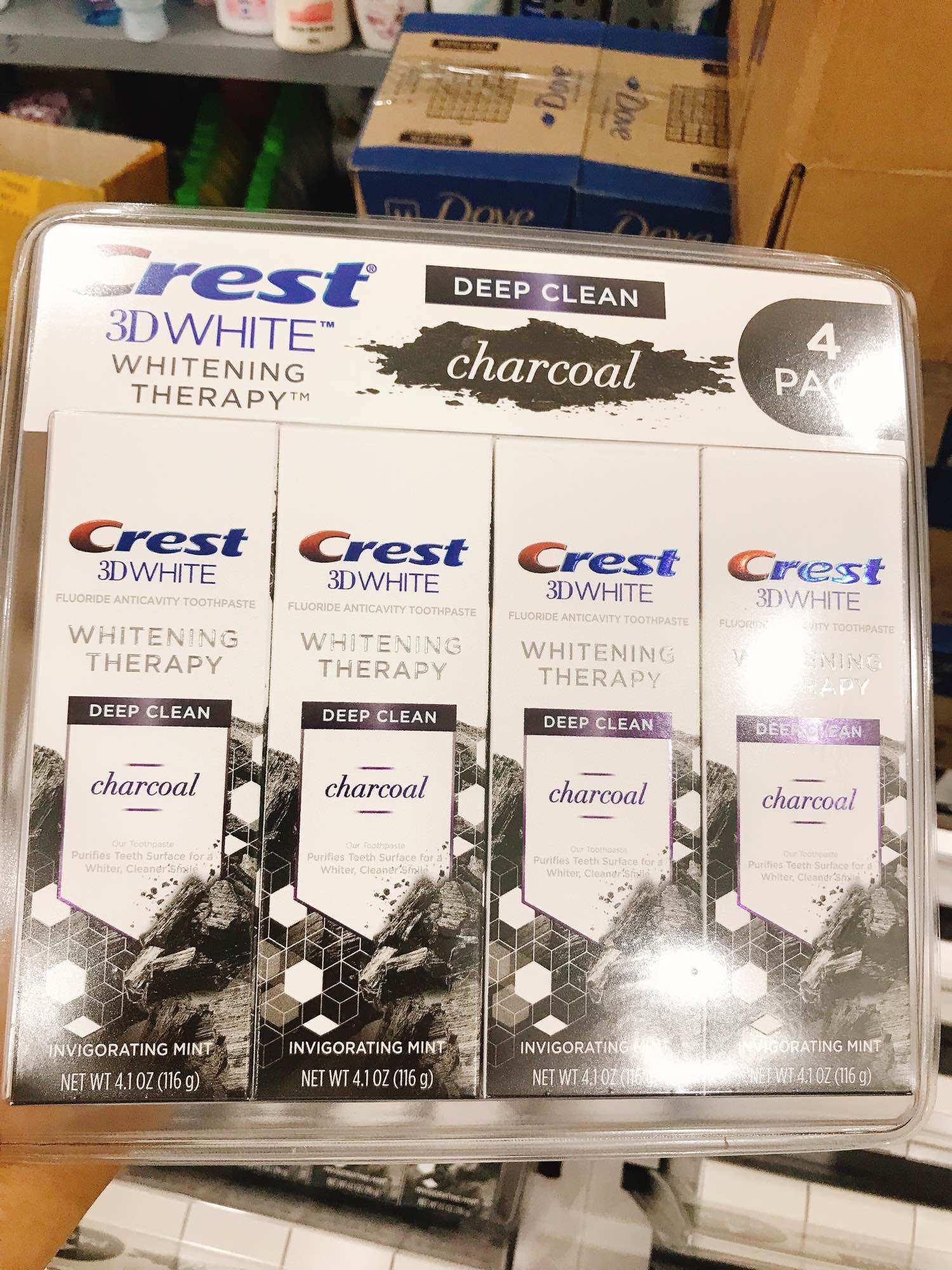Hsd 4/2024 - kem đánh răng crest 3d white charcoal deep clean 116g