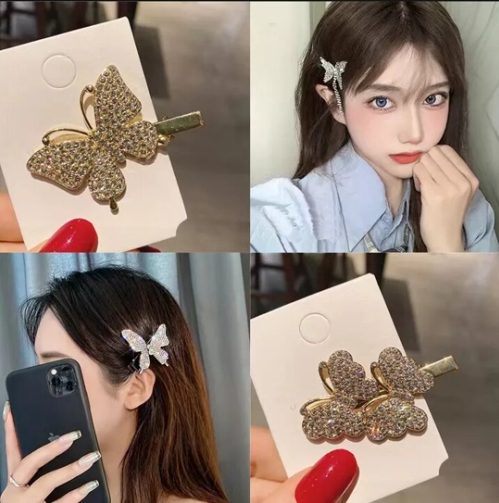Kẹp tóc đính đá phong cách Hàn Quốc