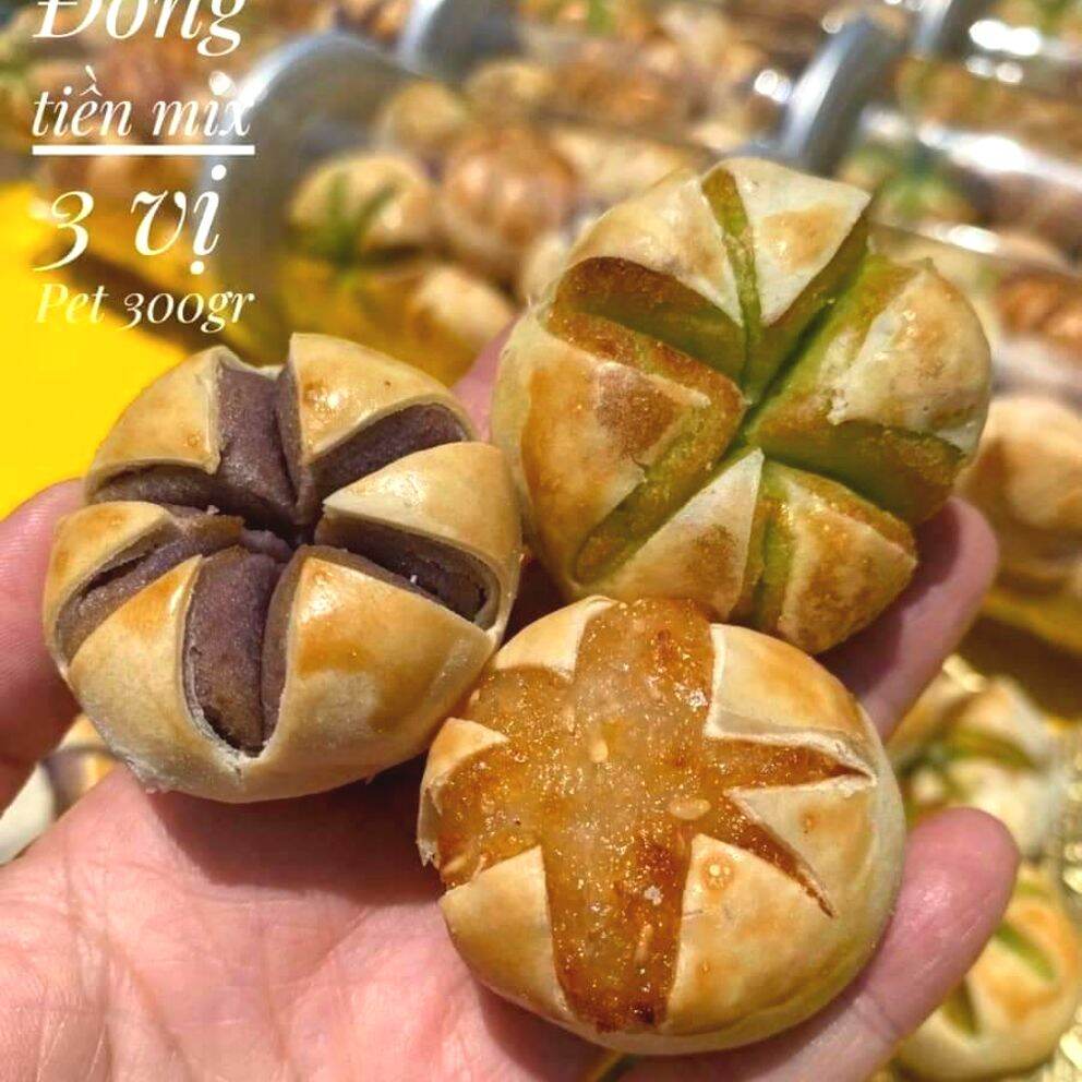 Bánh đồng tiền bách vị ( dừa sầu riêng, môn, đậu xanh dứa) hộp 300g 12 bánh
