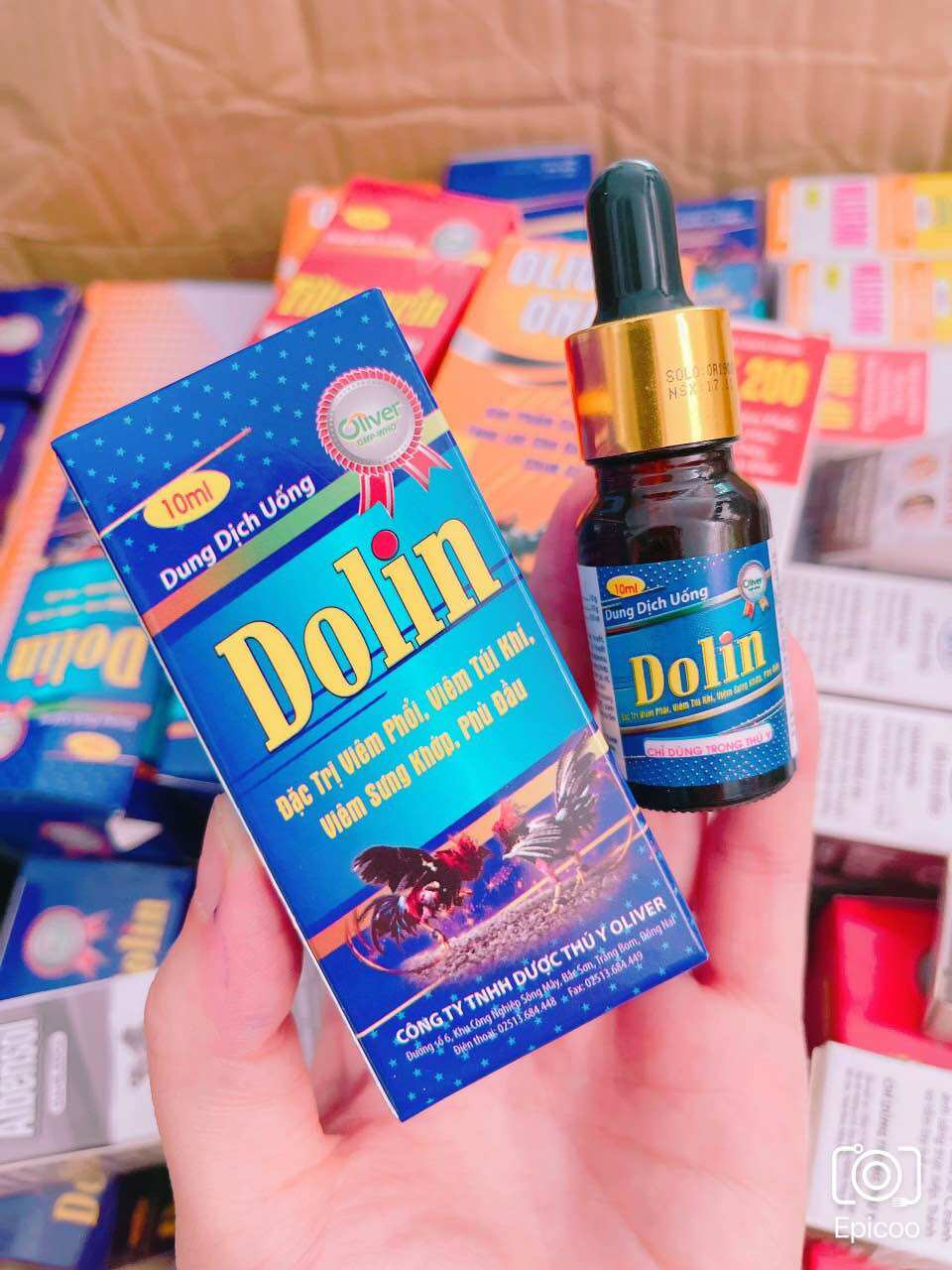 Dolin 10ml dd uống cho gà viêm phổi, viêm sưng khớp, phù đầu, phù mặt Date2025