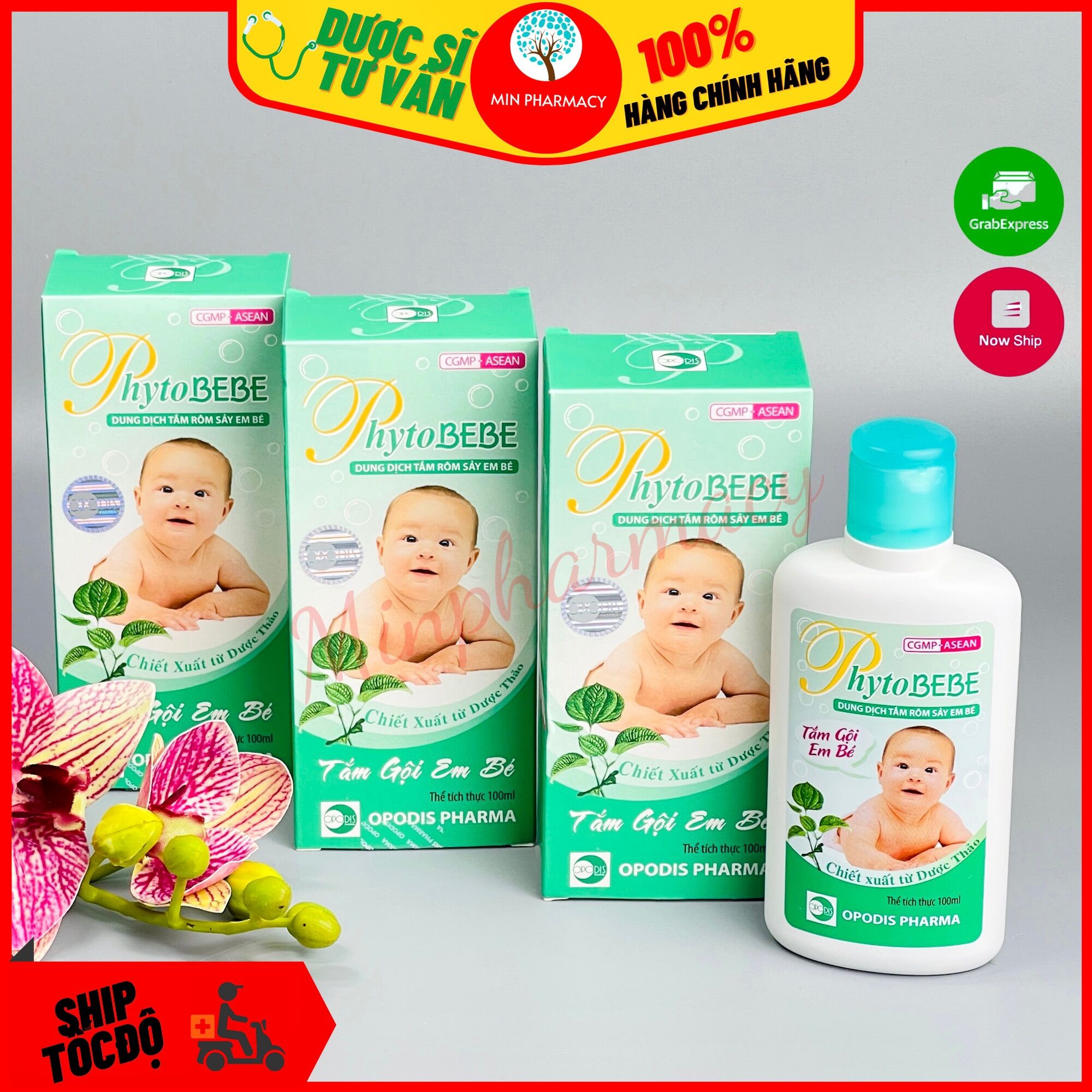 Dung Dịch Tắm Rôm Sảy Em bé PhytoBEBE 100ml - Minpharmacy