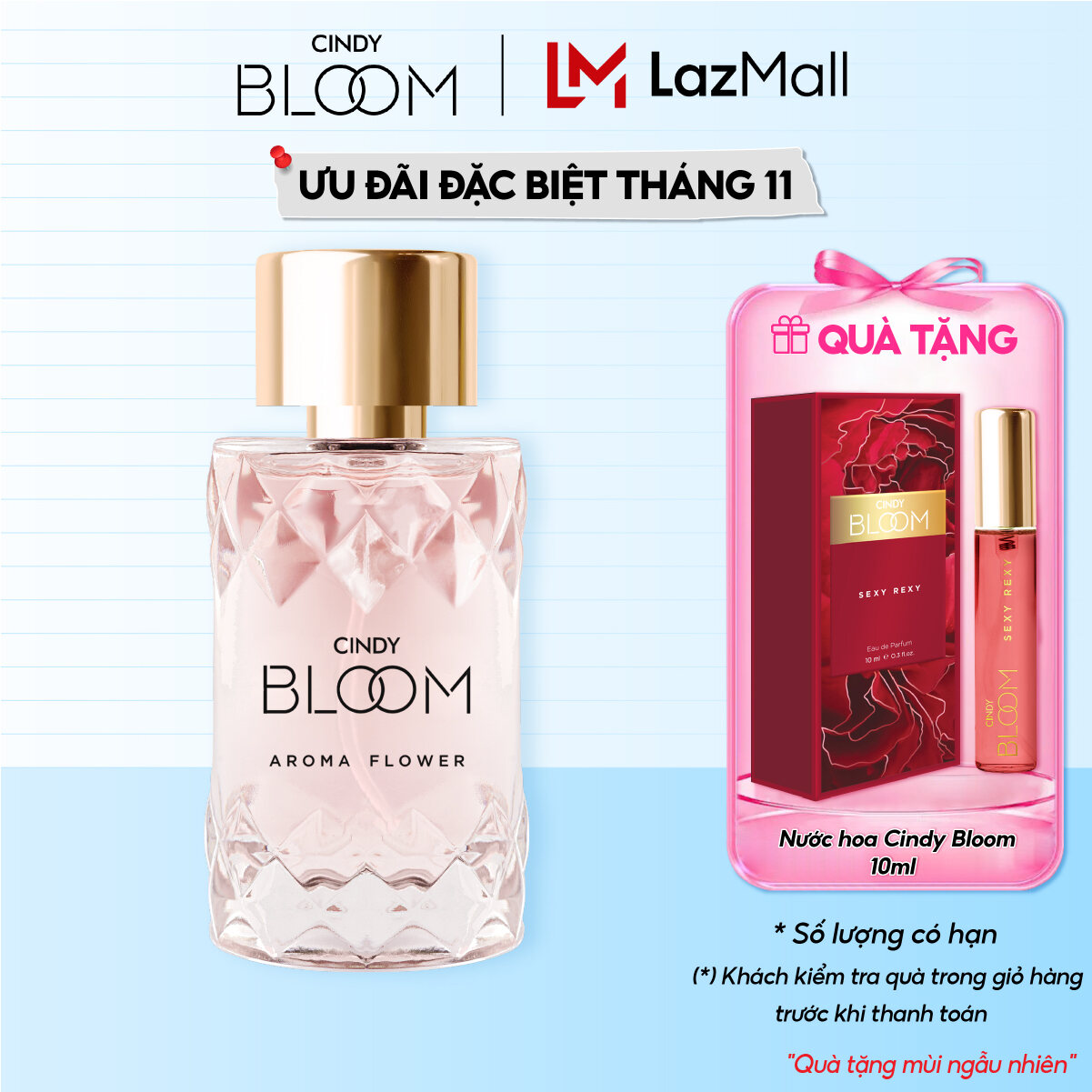 Nước Hoa Nữ Cindy Bloom Aroma Flower Hương Ngọt Ngào Nữ Tính 50ml