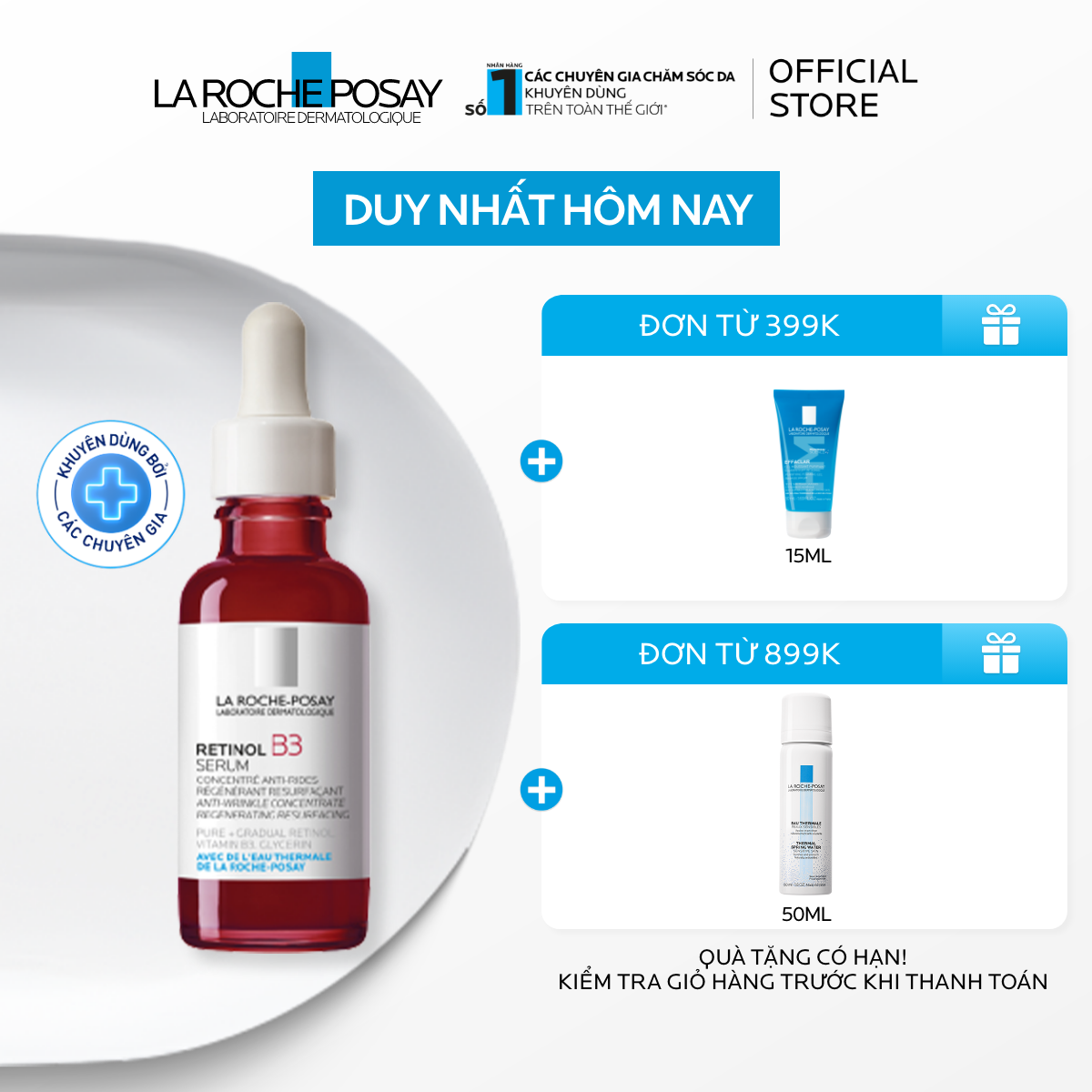 Dưỡng chất giúp giảm thâm nám, nếp nhăn và làm đều màu da La Roche-Posay Retinol B3 Serum 30ml