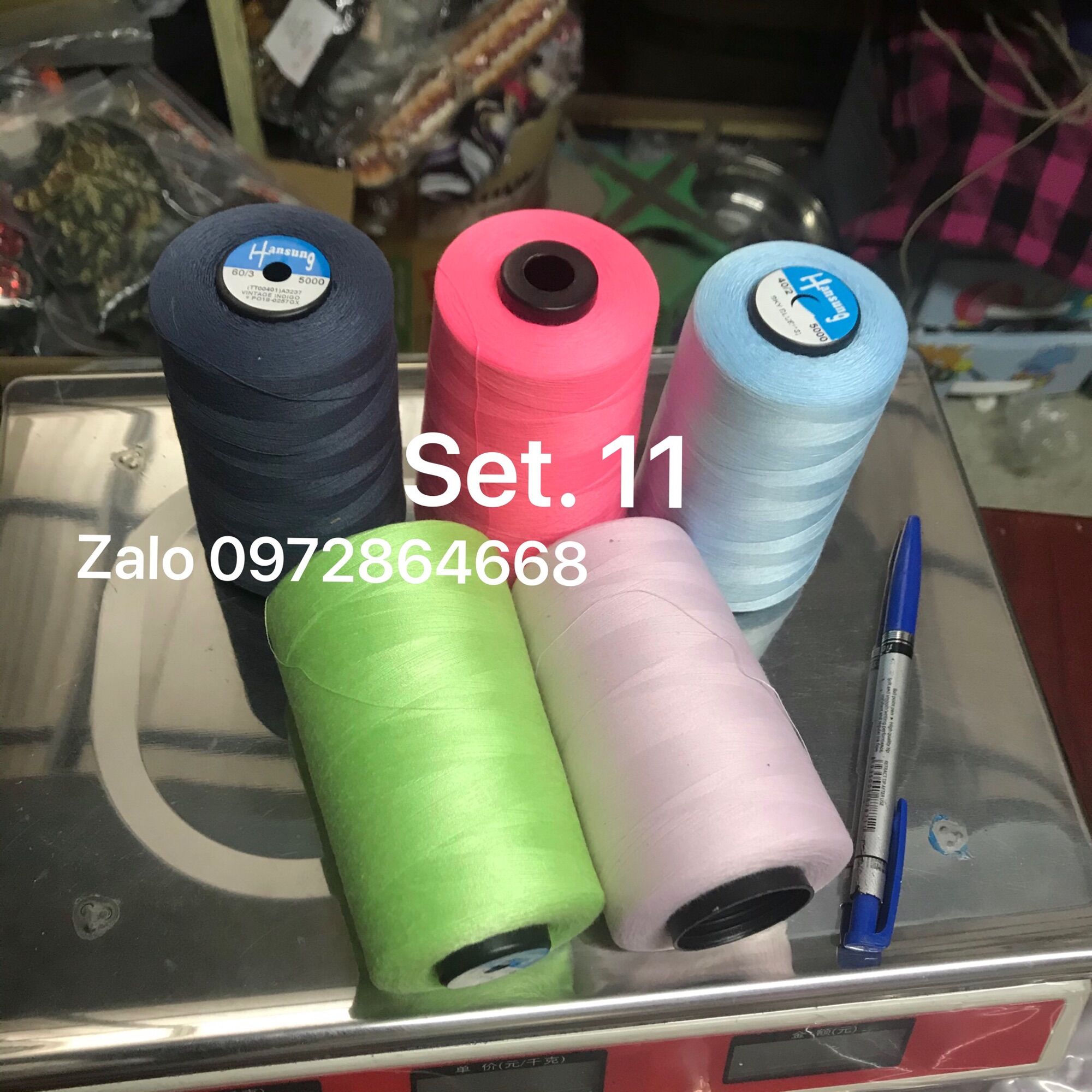 Set 5 cuộn chỉ may quần áo loại 5000m/cuộn